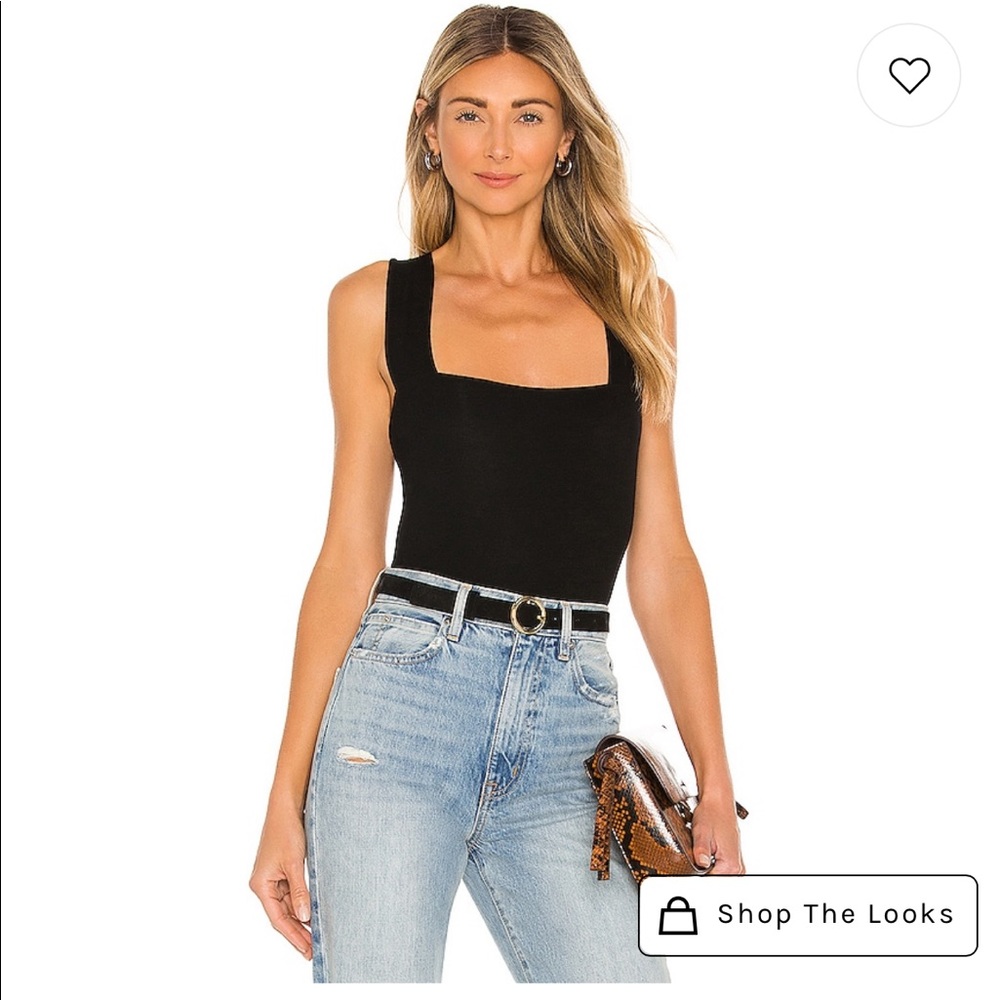 Black fitted tank top by Michael Lauren. Size XS